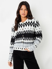 Threadbare Fairisle Button Up Knitted Cardigan - Imagen 2 de 5