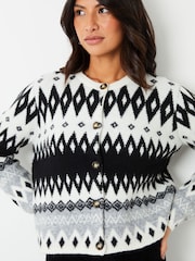 Threadbare Fairisle Button Up Knitted Cardigan - Imagen 4 de 5