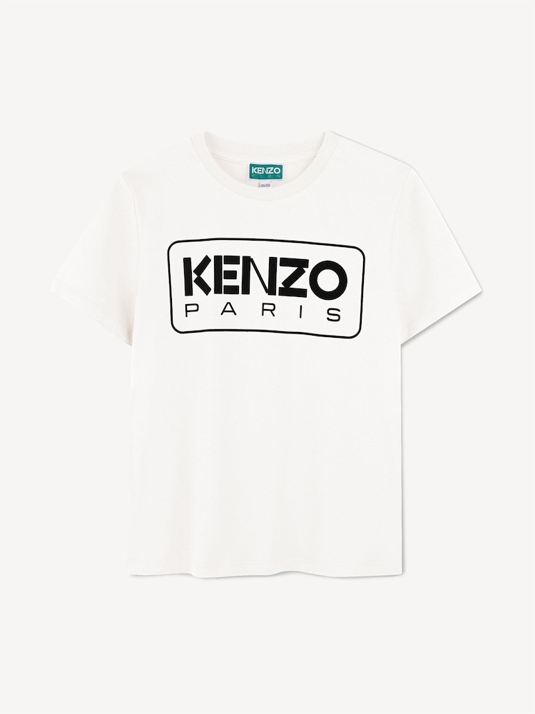 KENZO KIDS White  Rectangle Logo Short Sleeve T-Shirt - Image 1 of 2
