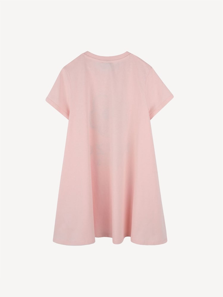 KENZO KIDS Pink Short Sleeve Logo Flower T-Shirt Dress - Image 2 of 2 KENZO KIDS Pink Short Sleeve Logo Flower T-Shirt Dress - Image 2 of 2