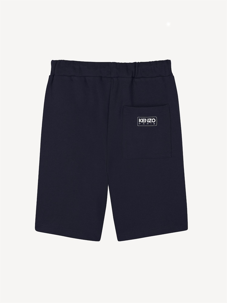 KENZO KIDS Blue Small Tiger Print Logo Bermuda Shorts - Image 2 of 2