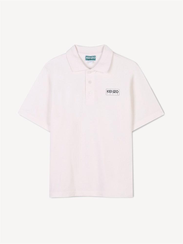 KENZO KIDS Small Logo Short Sleeve White Polo Shirt - Image 1 of 2 KENZO KIDS Small Logo Short Sleeve White Polo Shirt - Image 1 of 2