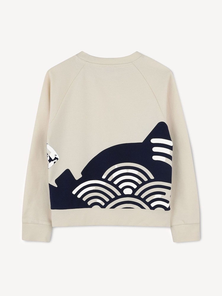 Duża bluza dziecięca Kenzo Kids z długim rękawem i logo w kolorze naturalnym - Image 2 of 2