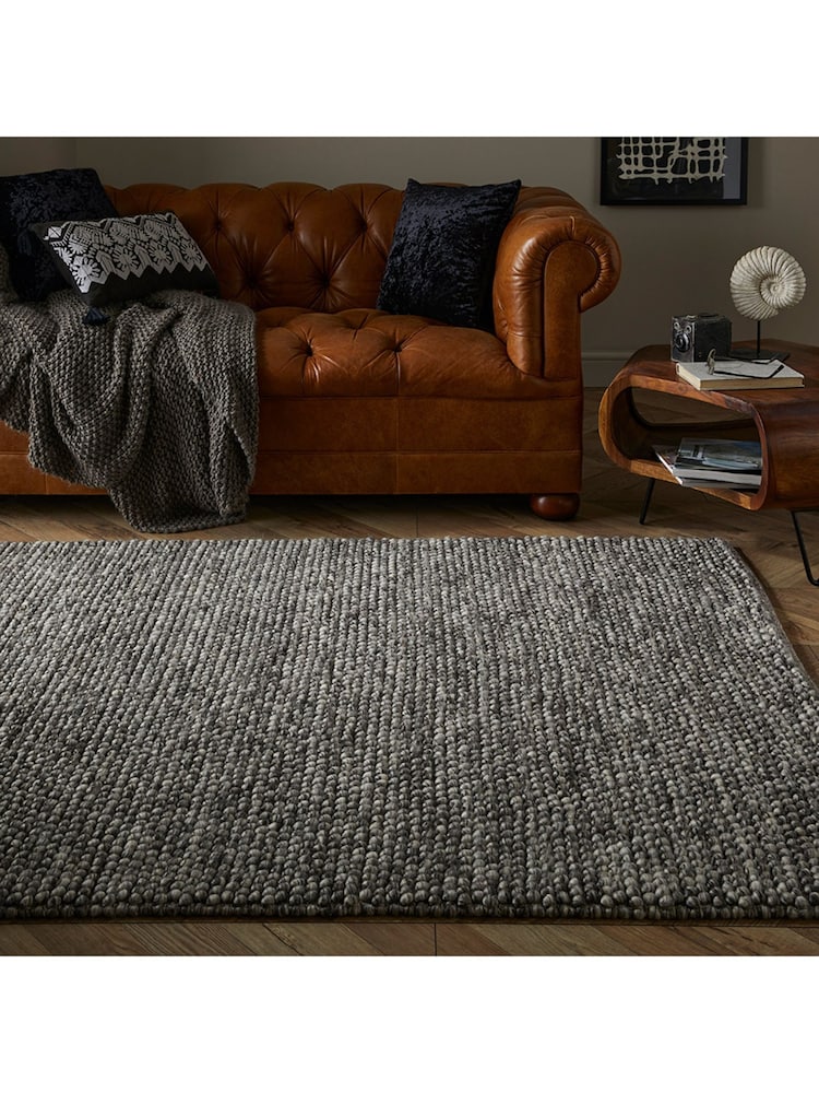 Esselle Grey Delilah Mottled Wool Pebble Rug - Image 5 of 5