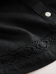 Black Sleeveless Shirt With Linen - Image 6 of 6