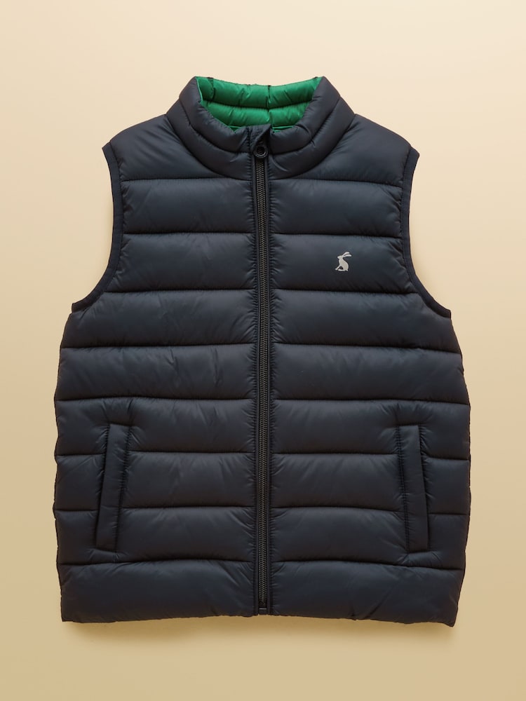Joules Kids' Navy Padded Gilet - Image 1 of 5
