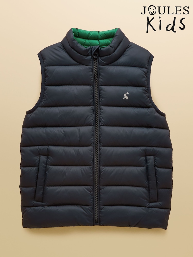 Joules Kids' Navy Padded Gilet - Image 5 of 5