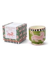 Paddywax Green Adopo Tiger Ceramic Candle - Black Cedar & Fig - Image 2 of 3