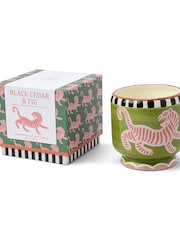 Paddywax Green Adopo Tiger Ceramic Candle - Black Cedar & Fig - Image 4 of 4