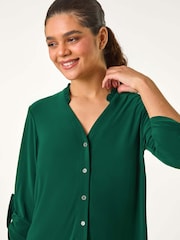 Verde - Blusa de punto con volantes en el cuello de Roman - Imagen 1 de 6