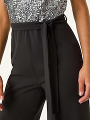 Metalizado - Roman Contrast Sequin Bodice Jumpsuit - Imagen 6 de 6