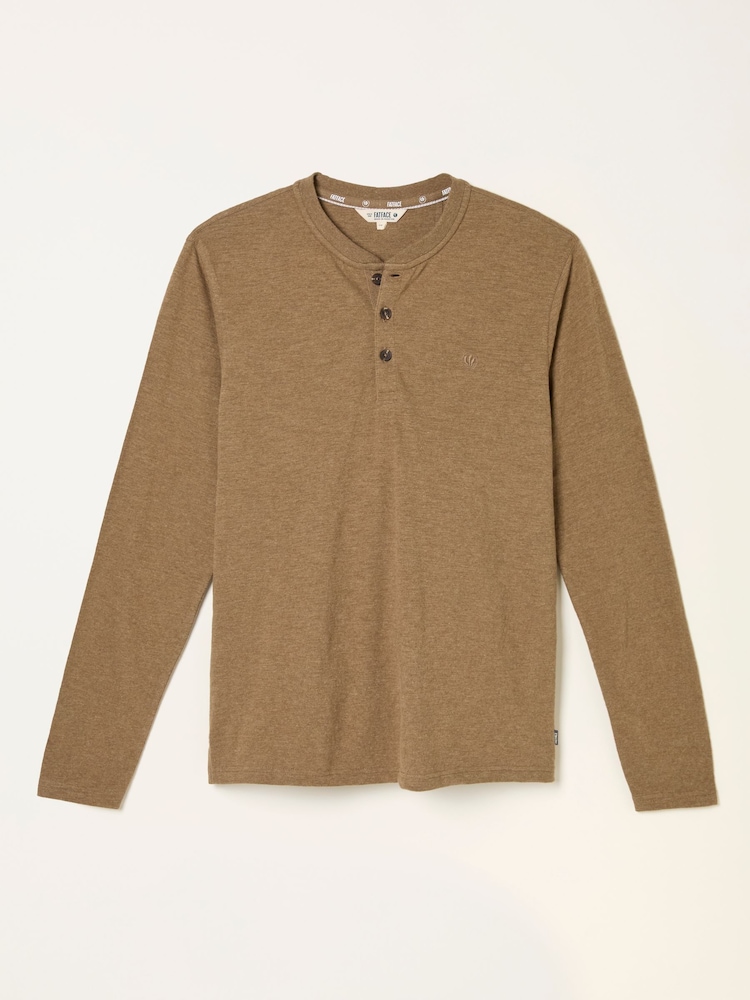FatFace Woodside Henley Tan Brown Long Sleeve Woodside Slub Henley - Image 1 of 6 FatFace Woodside Henley Tan Brown Long Sleeve Woodside Slub Henley - Image 1 of 6