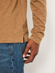 FatFace Woodside Henley Tan Brown Long Sleeve Woodside Slub Henley - Image 4 of 6