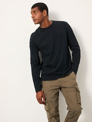 FatFace Arne Black Arne Long Sleeve Heavyweight Relaxed Fit Tshirt - Image 1 of 6