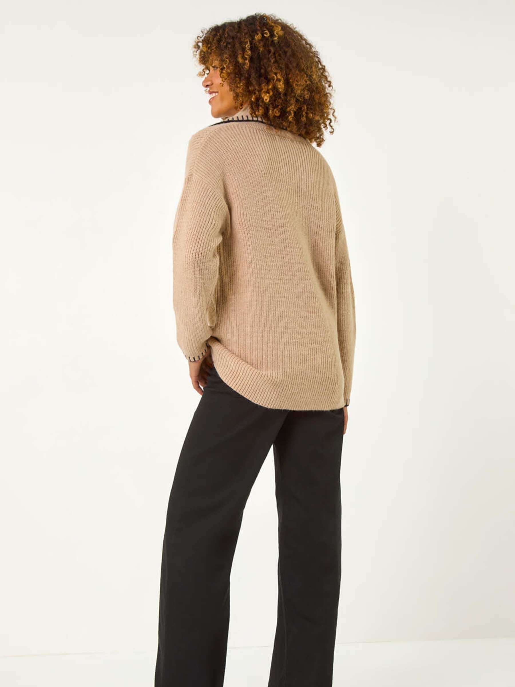 Next：日本 Roman ブランケットステッチ 襟付き セーター from Next Japan