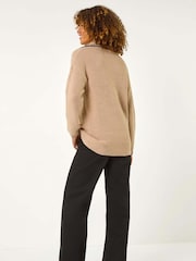 Roman Natural Blanket Stitch Collared Jumper - Image 3 of 5