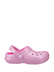 Crocs Pink Kids Classic Glitter Lined Clogs - Image 1 of 5