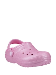 Crocs Pink Kids Classic Glitter Lined Clogs - Image 3 of 5
