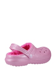 Crocs Pink Kids Classic Glitter Lined Clogs - Image 4 of 5