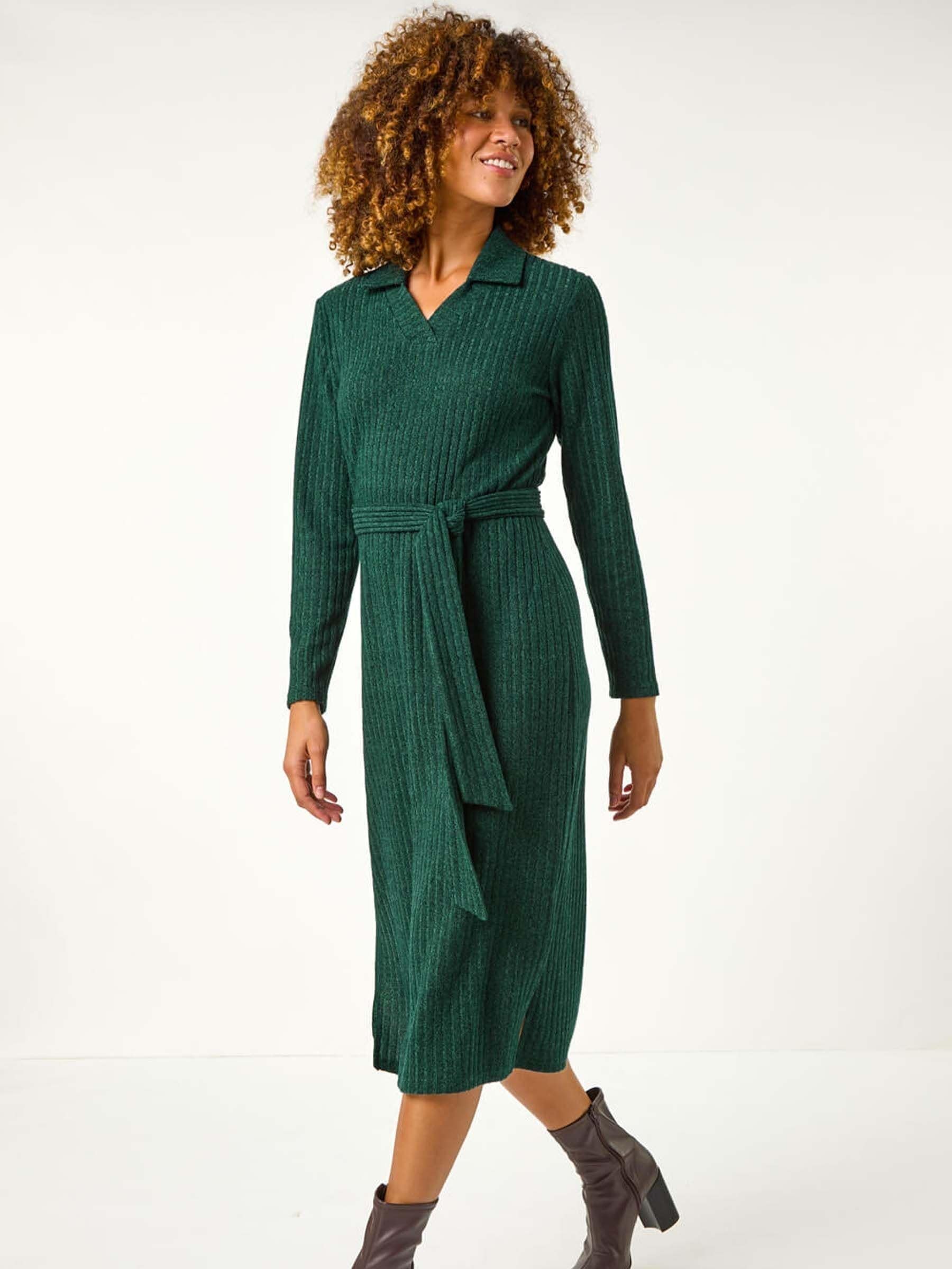 Green jumper dress hotsell