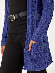 Roman Blue Popcorn Textured Longline Cardigan - Image 5 of 5