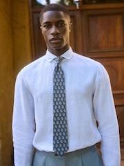 Neutral Paisley Tie With Tie Clip - Image 1 of 4