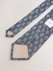 Neutral Paisley Tie With Tie Clip - Image 4 of 4