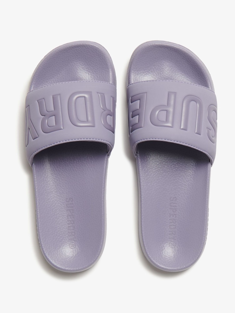 Superdry Purple Core Pool Slides - Image 3 of 6