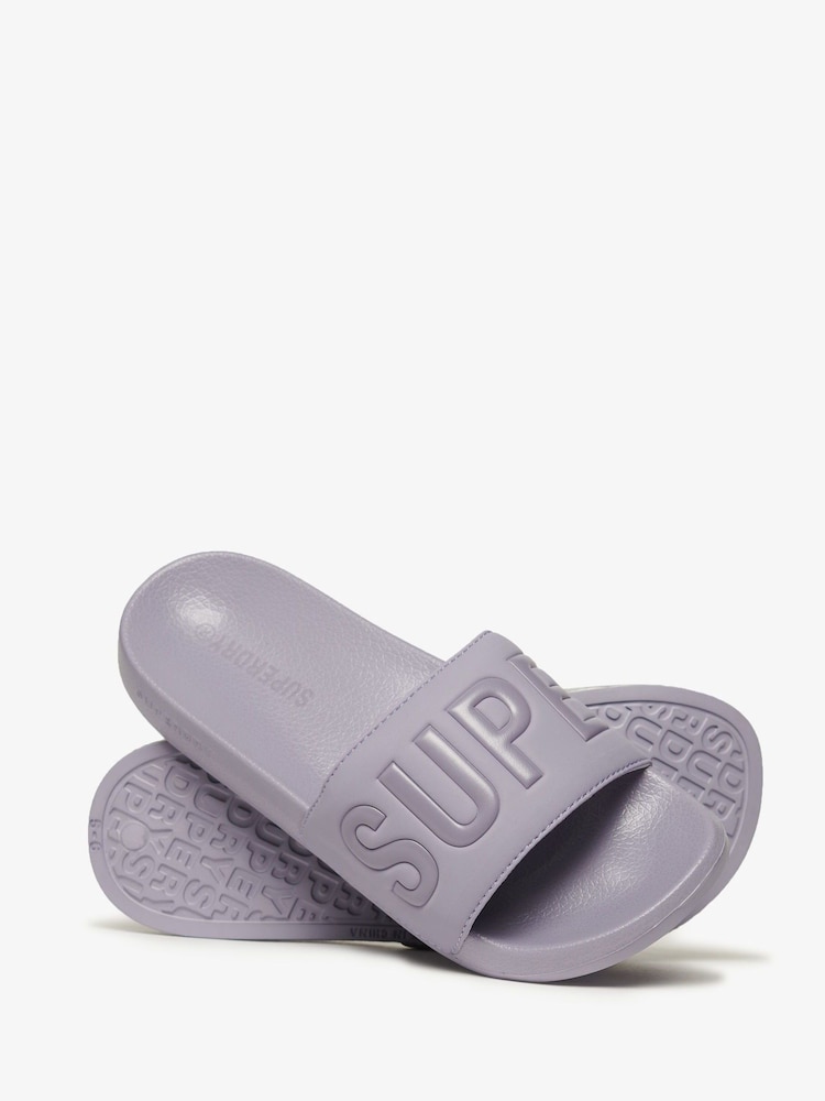 Superdry Purple Core Pool Slides - Image 4 of 6