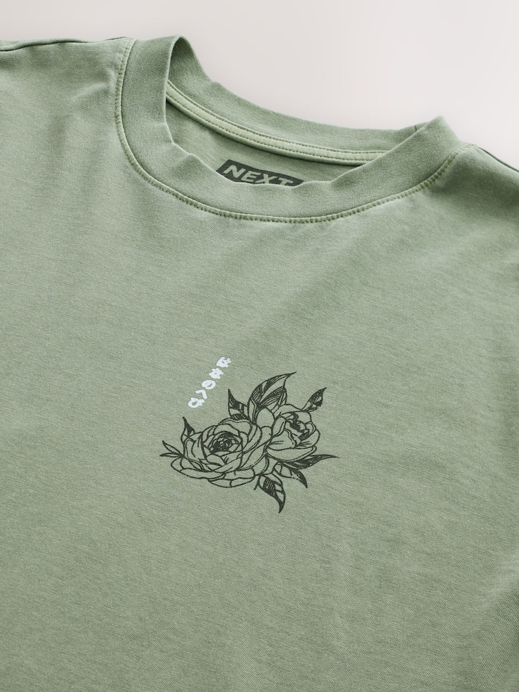 Serpiente verde - Corte amplio - Camiseta con estampado gráfico - Imagen 1 de 4