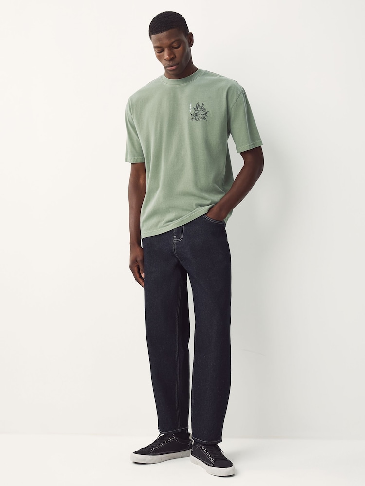 Green Snake Relaxed Fit Graphic Print T-Shirt - Image 2 of 9 Green Snake Relaxed Fit Graphic Print T-Shirt - Image 2 of 9
