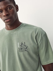 Green Snake Relaxed Fit Graphic Print T-Shirt - Image 5 of 9