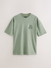 Green Snake Relaxed Fit Graphic Print T-Shirt - Image 6 of 9