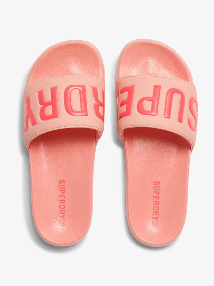 Superdry Pink Core Pool Slides - Image 5 of 6