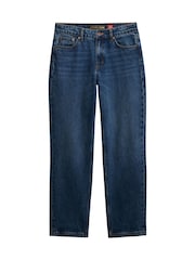 Superdry Light Blue Mid Rise Straight Leg 100% Cotton Jeans - Image 6 of 7