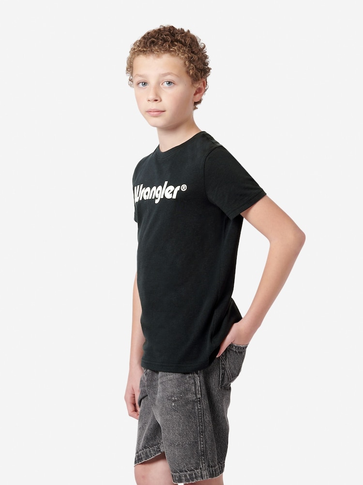 Zwart - Wrangler Boys Tubular 100% Cotton T-Shirt - Image 4 of 8