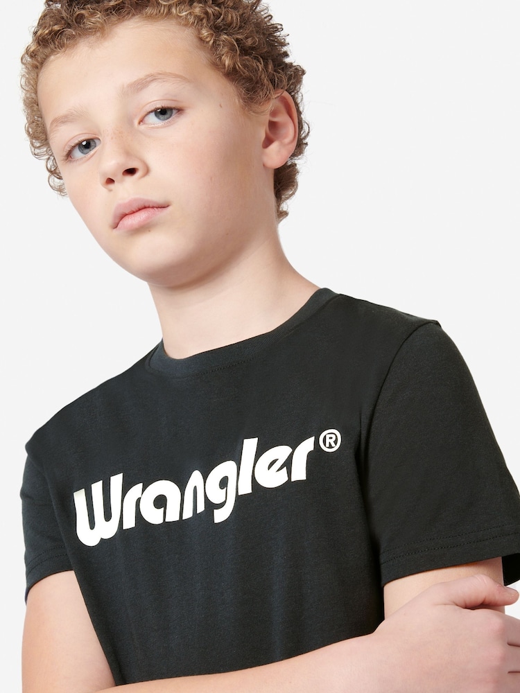 Zwart - Wrangler Boys Tubular 100% Cotton T-Shirt - Image 5 of 8