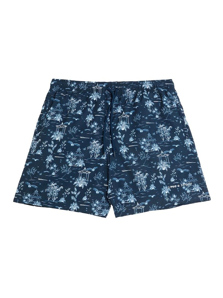 Lyle & Scott Blue Botanical Garden Print Swimshort - Image 1 of 1