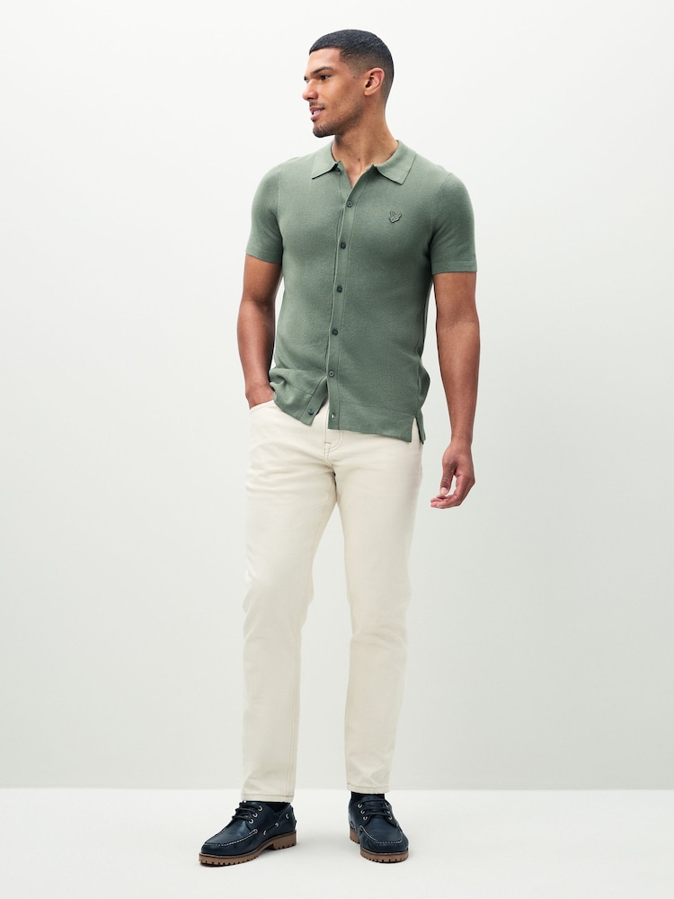 Lyle & Scott Green Blend Knitted Polo Shirts - Image 2 of 5 Lyle & Scott Green Blend Knitted Polo Shirts - Image 2 of 5