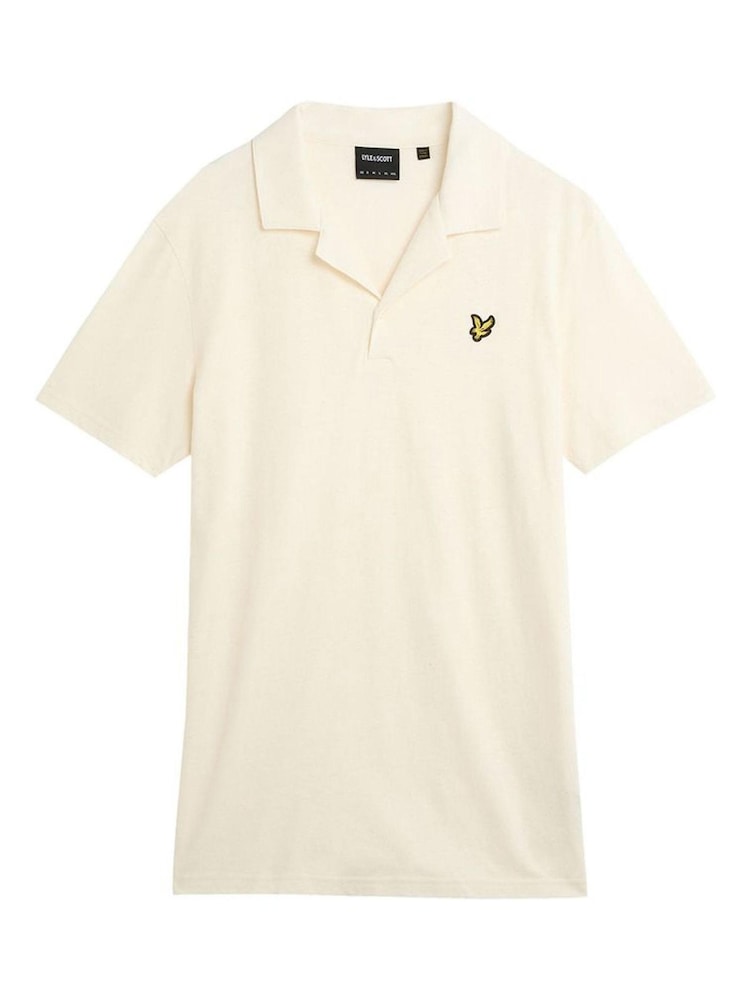 Lyle & Scott Natural Linen Revere Collar Polo Shirt - Image 1 of 1