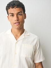 Lyle & Scott Natural Broderie Resort Shirt - Image 3 of 4