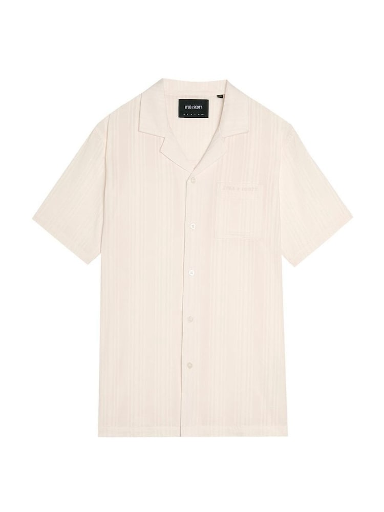 Lyle & Scott Natural Broderie Resort Shirt - Image 4 of 4