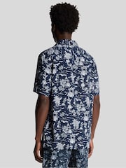 Lyle & Scott Blue Botanical Garden Print Resort Shirt - Image 2 of 5