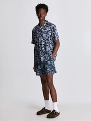 Lyle & Scott Blue Botanical Garden Print Resort Shirt - Image 3 of 5