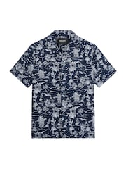 Lyle & Scott Blue Botanical Garden Print Resort Shirt - Image 5 of 5
