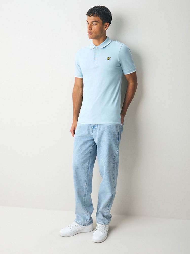 Lyle & Scott Blue Sky Tipped Polo Shirt - Image 2 of 5 Lyle & Scott Blue Sky Tipped Polo Shirt - Image 2 of 5