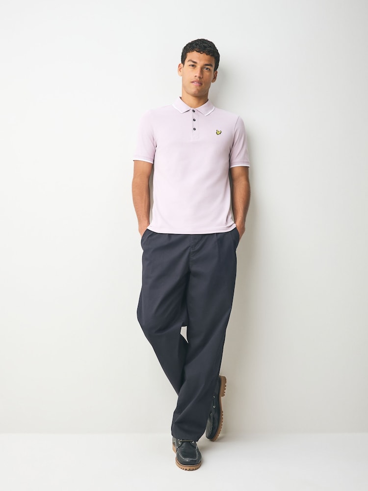 Lyle & Scott Purple Tipped Polo Shirt - Image 2 of 5 Lyle & Scott Purple Tipped Polo Shirt - Image 2 of 5
