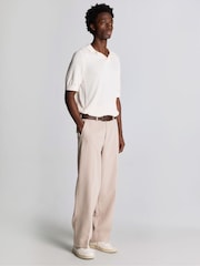 Lyle & Scott Natural Seam Tipped Knitted Polo Shirt - Image 1 of 4