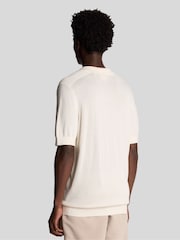 Lyle & Scott Natural Seam Tipped Knitted Polo Shirt - Image 2 of 4