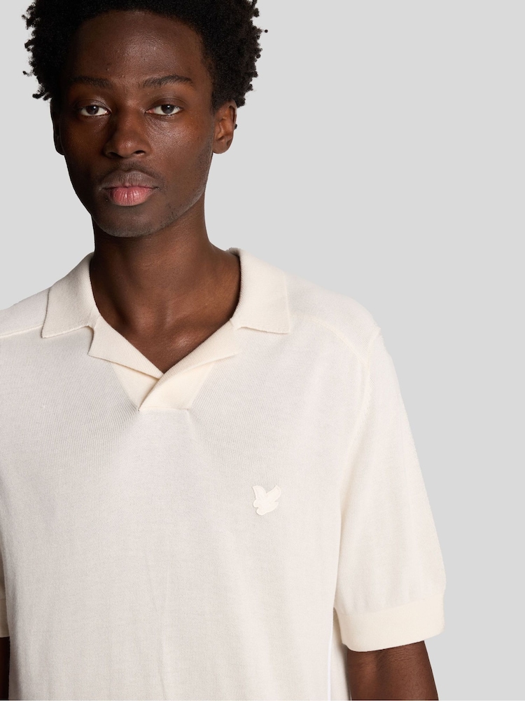 Lyle & Scott Natural Seam Tipped Knitted Polo Shirt - Image 3 of 4